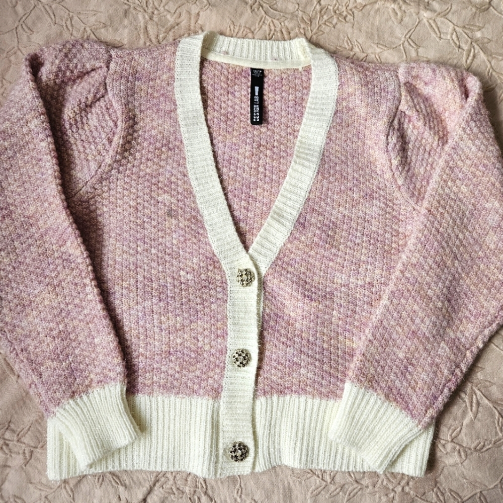 Pink preppy cardigan